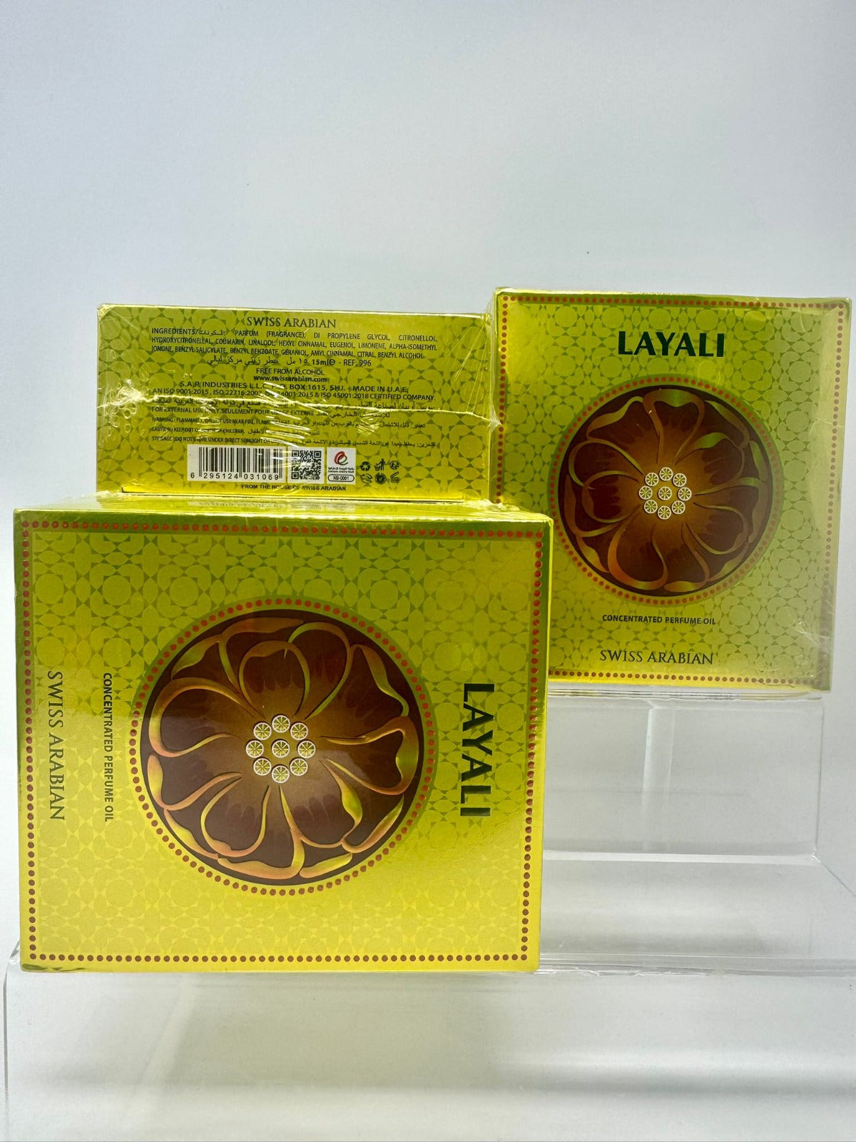 Layali Floral Elegance Swiss Perfume Oil - 3-in-1 Essential Oil Concentrated Fragrance with Exotic Oriental Scents