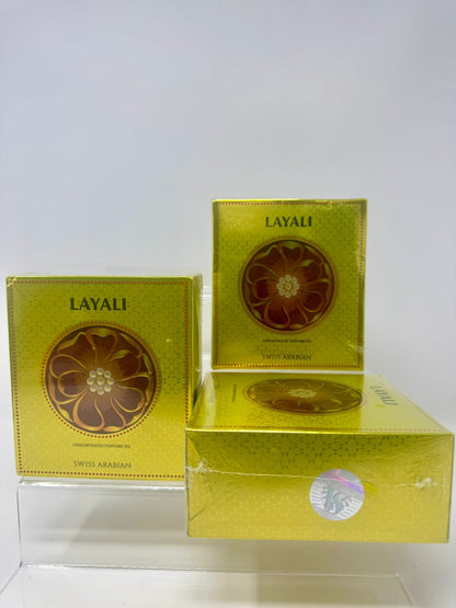 Layali Floral Elegance Swiss Perfume Oil - 3-in-1 Essential Oil Concentrated Fragrance with Exotic Oriental Scents